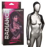 Radiance Hooded Shoulder Shrug Black Mesh with Rhinestone Accents One Size Lingerie & Sexy Apparel