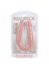 RealRock 9 Inch U Shaped Double Dildo Natural Skin Tone Double Dongs