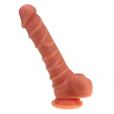 Realistic Dildo with Ridged Shaft and Textured Balls in Flesh Default Title Dongs Realistic