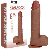 Realrock 20cm Vibrating Rotating Cock and Balls Tan Tan Dongs Realistic