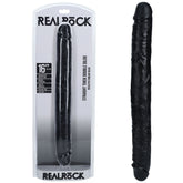 Realrock 40cm Thick Double Dildo Black Black Double Dongs