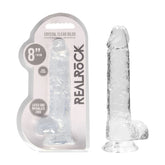 Realrock 8 Inch Realistic Dildo With Balls 20.3 Cm Dong Clear DONGS