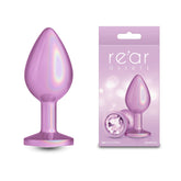 Rear Assets Iridescent Medium Butt Plug 8.2 cm for Sparkling Pleasure Explorations Pink > Anal Range > Jewel Butt Plugs