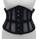 Rouge Black Mesh Corset for Women Large Extra Large with Lace Tie Back and Front Hooks Bodystocking