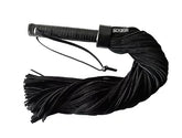 Rouge Black Suede Flogger with Leather Handle 24 Inches Whips & Paddles