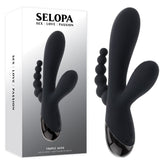 Selopa Triple Aces – USB Rechargeable Triple Stimulator Vibrator 19.7 cm Black VIBRATORS-RABBIT-MULTI