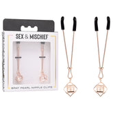 Sex & Mischief Brat Pearl Adjustable Nipple Clips – Set of 2 Clips > Sex Toys > Nipple Clamps