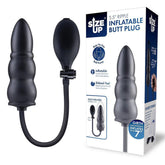 Size Up Ripple Inflatable Butt Plug – Inflatable 5.5 Inch Length Butt Plug Black ANAL TOYS