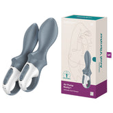 Satisfyer Air Pump Booty 1 Grey Inflatable Anal Vibrator 12 Vibes Grey Butt Plugs - Vibrating