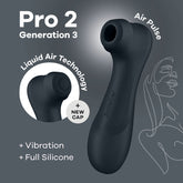 Satisfyer Pro 2 Gen 3 Clitoral Stimulator Black AIR PULSATION