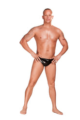 Saxenfelt Black Latex Mens Brief with Anal Plug Small Mens Latex