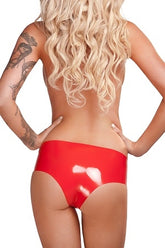 Saxenfelt Latex Crotchless Hipster Brief (Red Large) – Erotic Lingerie Womens Latex