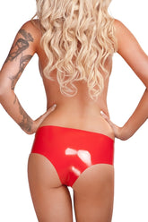 Saxenfelt Latex Hipster Briefs Red Large Womens Latex