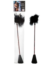 Scandal Feather Crop Dual Ended Tickler and Crop with Black Feathers Whips & Paddles