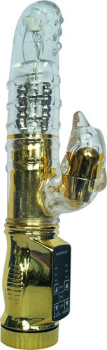Seagull Rabbit Gold Luxury Vibrator with Dual Motors and Textured Tip in Metallic Gold VIBRATORS-RABBIT-MULTI