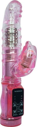 Seagull Rabbit Pink Soft Translucent Silicone Waterproof Vibrator with Textured Tip and Rotating Beads VIBRATORS-RABBIT-MULTI