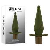 Selopa The Private Vibrating Plug 13cm x 3.5cm Green Butt Plugs - Vibrating