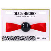 Sex & Mischief Amor Satin Ball Gag with 117 cm Ribbon Red Gags