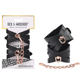Sex & Mischief Brat Handcuffs in Rose Gold and Black > Bondage Gear > Restraints