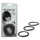 Sex and Mischief Nitrile Cock Ring Set 3 Pack for Enhanced Pleasure COCK RING Set