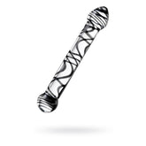 Sexus Glass Dildo Duo Black Swirl 20.5cm Intimate Pleasure Toy Clear DONGS Glass