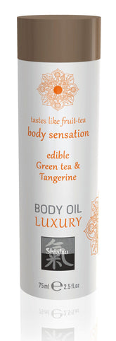 Shiatsu Luxury Edible Body Oil Green Tea and Tangerine 8 Ounce Default Title Massage Oil