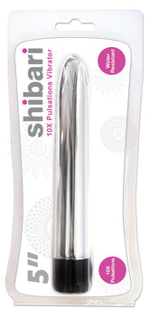 Shibari 10X Pulsations Vibrator 5in Silver Vibrators