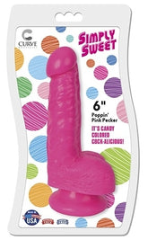 Simply Sweet 6 Inch Poppin Pink Adult Intimacy Toy with Suction Cup DONGS