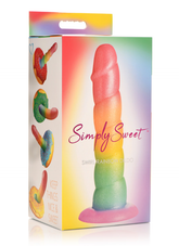 Simply Sweet 6.5 Inch Swirl Rainbow Dildo Dongs Realistic
