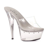 Slip On Rhinestone Platform Clear 6 Inch Clear 7 Heels