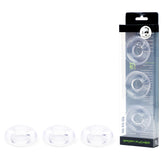 Sport Fucker Rubber Cockring 3 Pack set Clear COCK RING Set