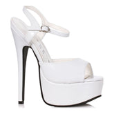 Stiletto Sandal White 6.5 Inch White 7 Heels