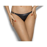 Stretch Wetlook G-String in Black for Sensual Intimate Wear Womens Latex