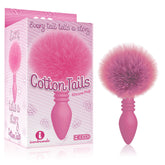 The 9s Cottontails Ribbed Butt Plug with Bunny Tail Pink Tails