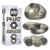 The 9s Phat Rings Smoke Cock Rings Set of 3 Charcoal COCK RINGS