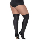 Thigh High Vinyl Gloss Black Stockings for Sensual Style Black Hosiery