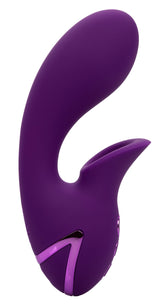 California Dreaming Huntington Beach Heartbreaker Purple Silicone Massager with Dual Motors and 10 Suction Functions Air Pulsation