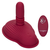 Dual Rider Remote Control Thrust and Grind Waterproof Silicone Massager in Burgundy Vibrating Pads