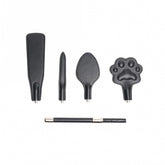 Vegan 4 Piece Interchangeable Tip Crop Set for Creative BDSM Play Black Whips & Paddles