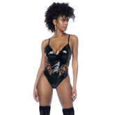 Wet Look Vinyl Bodysuit in Black for Daring Nights Out and Intimate Evenings Black Bodystocking