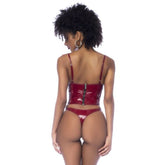 Wet Look Vinyl Two Piece Set in Glossy Wine Wine Womens Latex