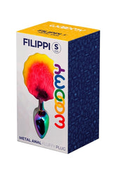Wooomy Filippi Fluffy Rainbow Metal Anal Plug Size S 7 cm Insertable Length > Anal Range > Tail Butt Plugs