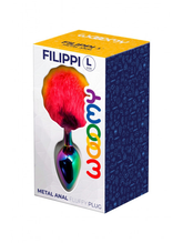 Wooomy Filippi Large Fluffy Rainbow Metal Anal Plug > Anal Range > Tail Butt Plugs