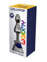 Wooomy Lollypop Double Ball Metal Plug Blue Medium Butt Plugs