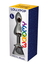 Wooomy Lollypop Double Ball Metal Plug Large White 10.5 cm by 3.5 cm > Anal Range > Jewel Butt Plugs