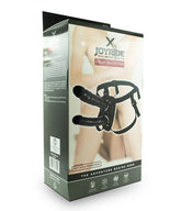 X Joyride 15.5 Inch Black PVC U-Shaped Dual Slight Strap-On with Adjustable Harness STRAP-ONS