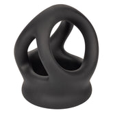 Alpha Liquid Silicone Dual Cage and Ring Black Stretchy Enhancer Cock Ring COCK RINGS Sling