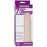 VacULock Thin 7 Inch Natural Dong Attachment – Slim Strap-On Beige Flesh Pink > Realistic Dildos and Vibes > Realistic Dildos