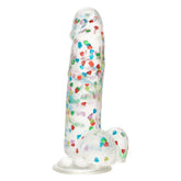 Naughty Bits I Love Dick Heart-Filled Dong 6 Inch Clear with Multicolor Heart Confetti > Realistic Dildos and Vibes > Realistic Dildos