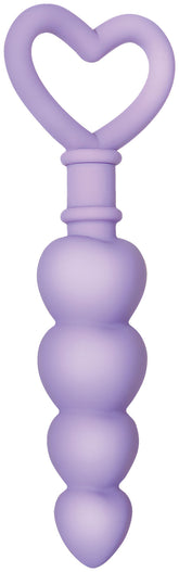 Sweet Treat Heart-Shaped Silicone Beads – Flexible Graduated Butt Plug Purple Beads